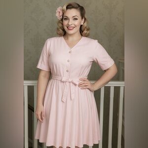 Vintage 1980s Brownstone Studios Dress Sz 10 – Retro Housewife Dreams, Pockets!